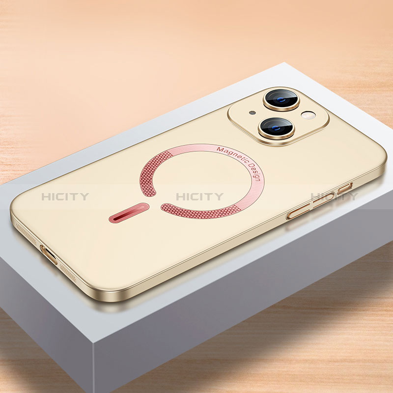 Apple iPhone 14用ハードケース プラスチック 質感もマット カバー Mag-Safe 磁気 Magnetic QC1 アップル ゴールド