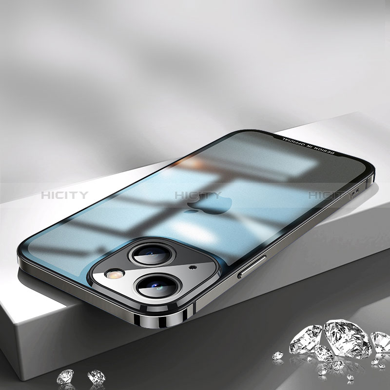 Apple iPhone 14用ケース 高級感 手触り良い メタル兼プラスチック バンパー QC2 アップル ブラック