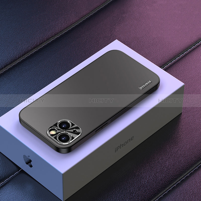 Apple iPhone 14用ハードケース プラスチック 質感もマット カバー TB2 アップル ブラック