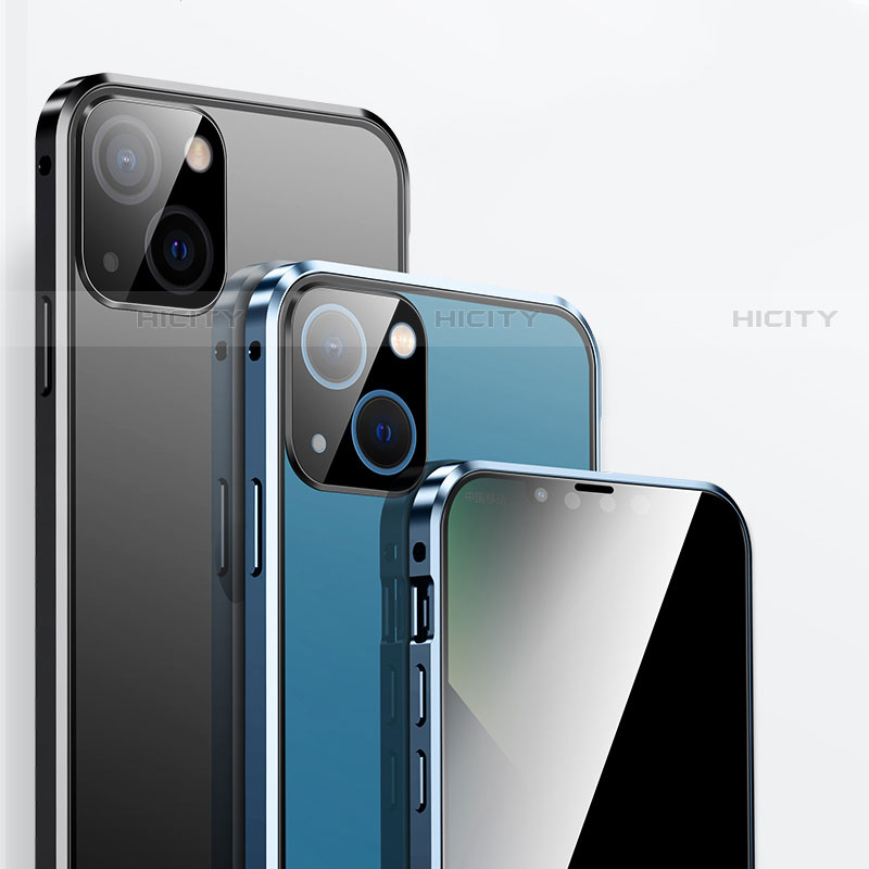 Apple iPhone 14用ケース 高級感 手触り良い アルミメタル 製の金属製 360度 フルカバーバンパー 鏡面 カバー M03 アップル 