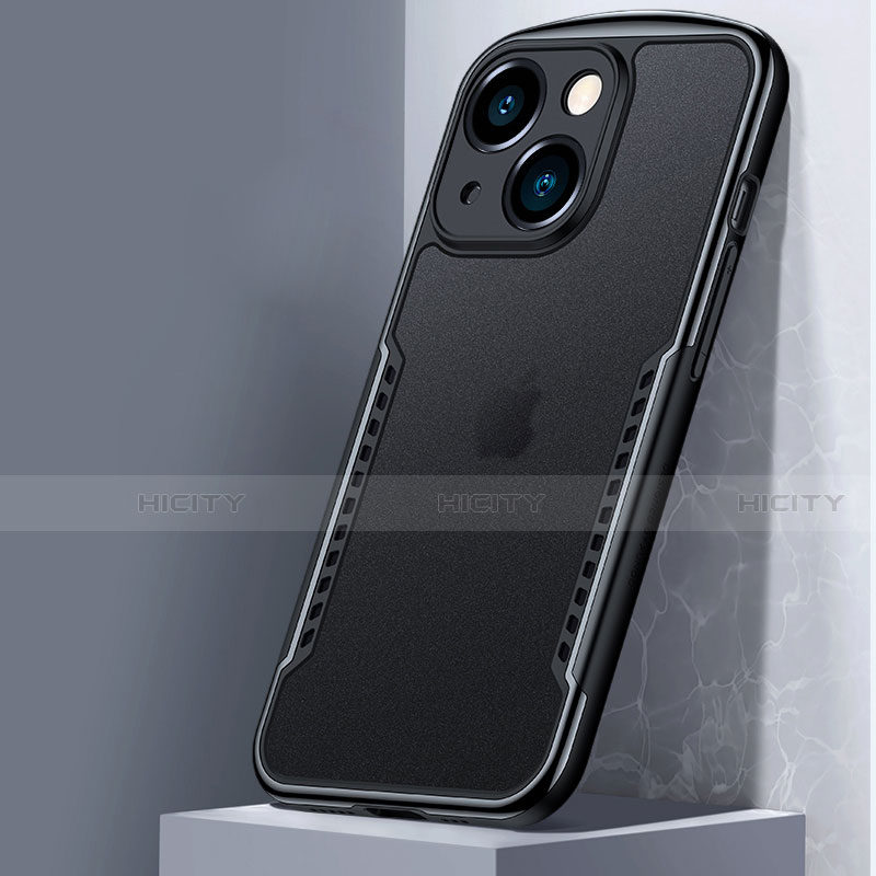 Apple iPhone 14用ハイブリットバンパーケース クリア透明 プラスチック 鏡面 カバー M01 アップル 