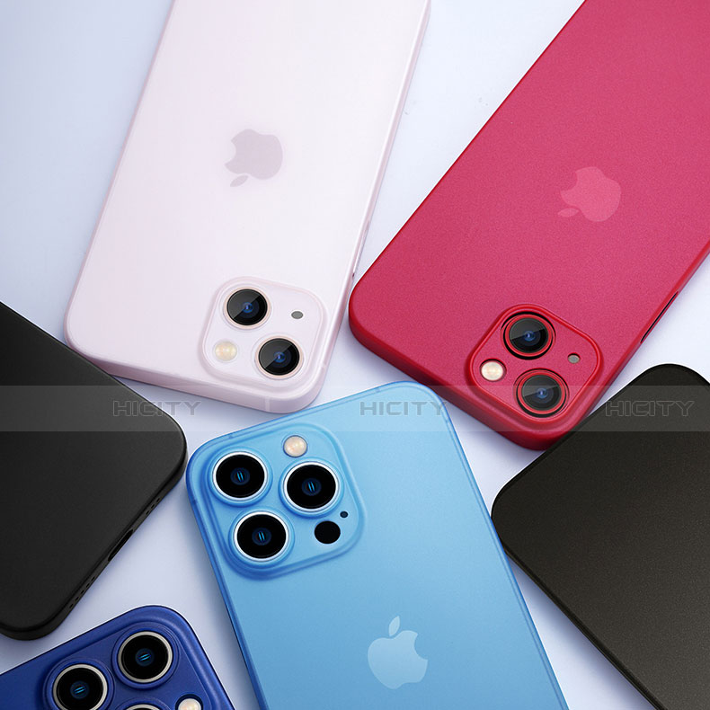 Apple iPhone 14用極薄ケース クリア透明 プラスチック 質感もマットU02 アップル 