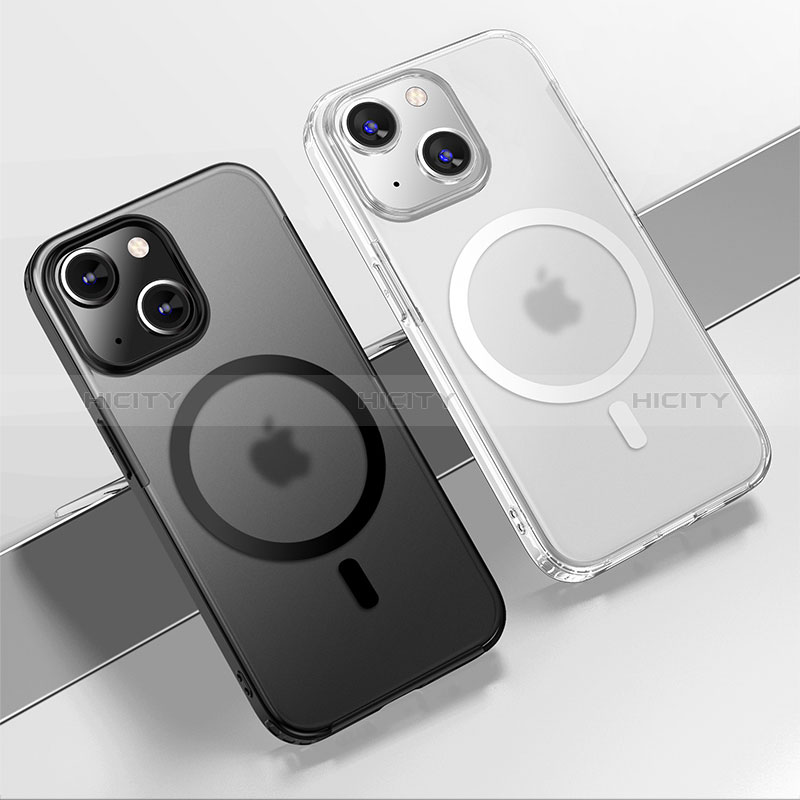 Apple iPhone 14用ハイブリットバンパーケース クリア透明 プラスチック カバー Mag-Safe 磁気 Magnetic QC1 アップル 