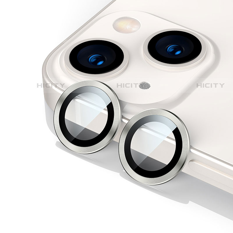 Apple iPhone 14用強化ガラス カメラプロテクター カメラレンズ 保護ガラスフイルム C10 アップル シルバー