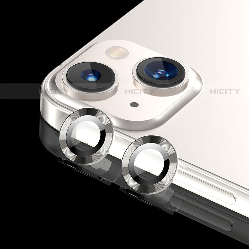 Apple iPhone 14用強化ガラス カメラプロテクター カメラレンズ 保護ガラスフイルム C08 アップル シルバー