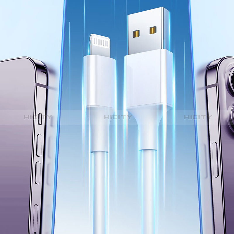 Apple iPhone 14 Plus用Lightning USBケーブル 充電ケーブル H01 アップル ホワイト