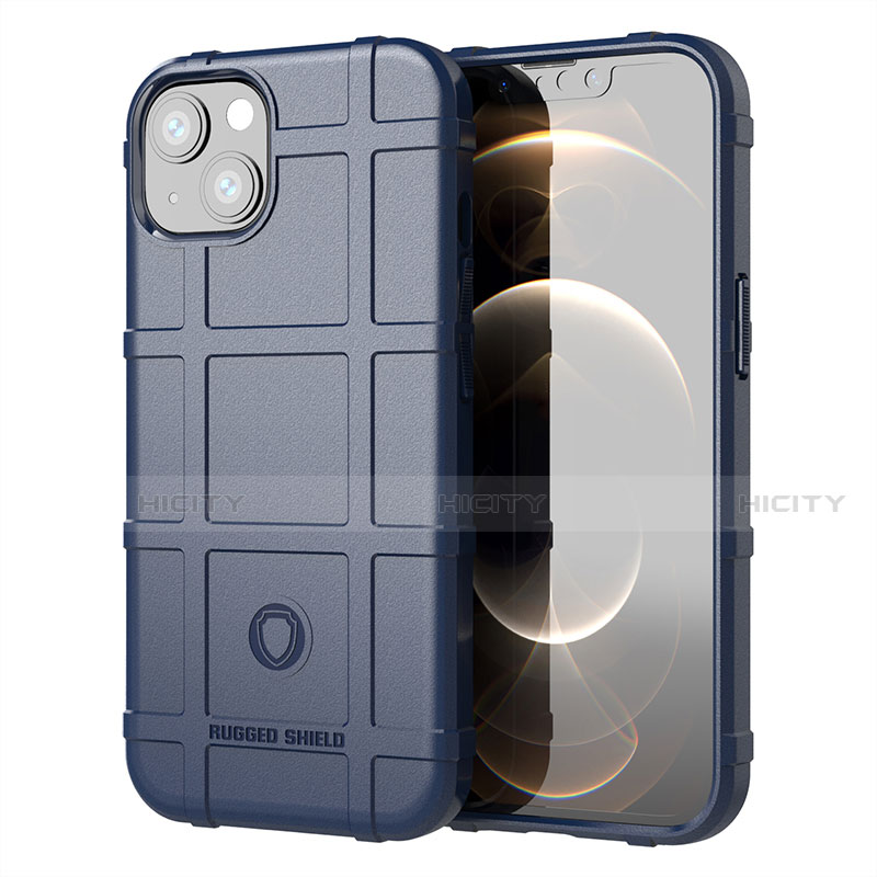 Apple iPhone 14 Plus用360度 フルカバー極薄ソフトケース シリコンケース 耐衝撃 全面保護 バンパー G05 アップル ネイビー