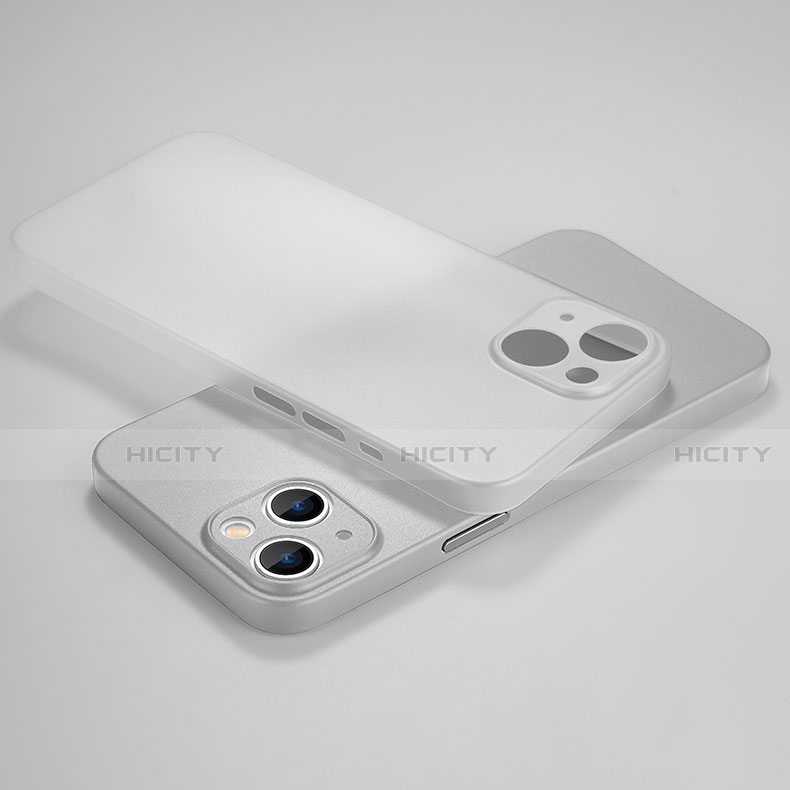 Apple iPhone 14 Plus用極薄ケース クリア透明 プラスチック 質感もマットU02 アップル ホワイト