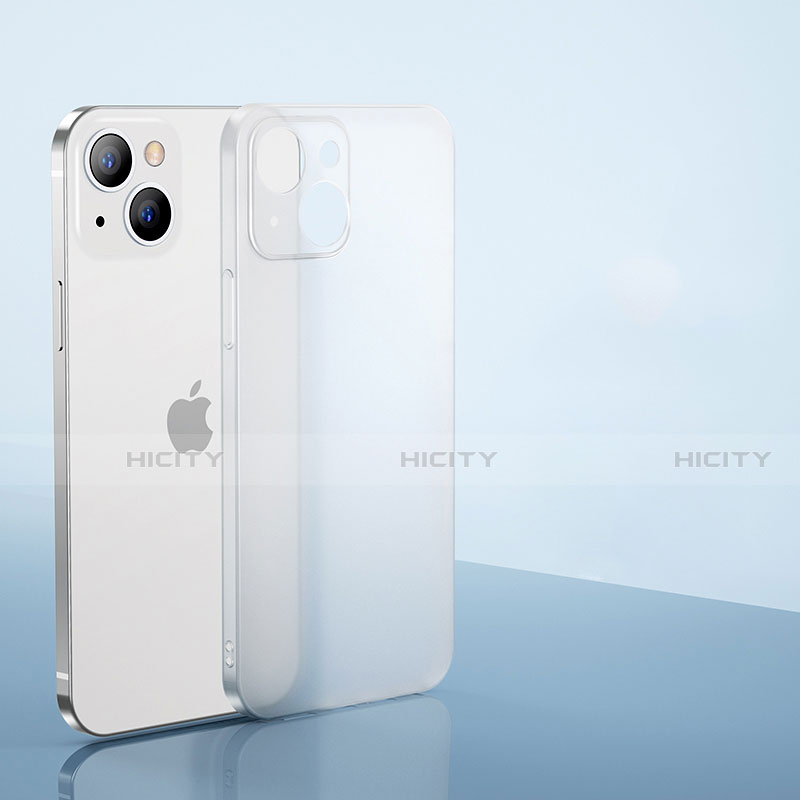 Apple iPhone 14 Plus用極薄ケース クリア透明 プラスチック 質感もマットU01 アップル ホワイト
