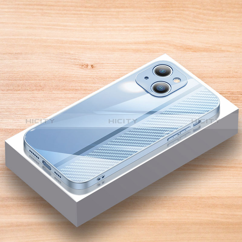 Apple iPhone 14 Plus用ハイブリットバンパーケース プラスチック 鏡面 カバー JL1 アップル ネイビー