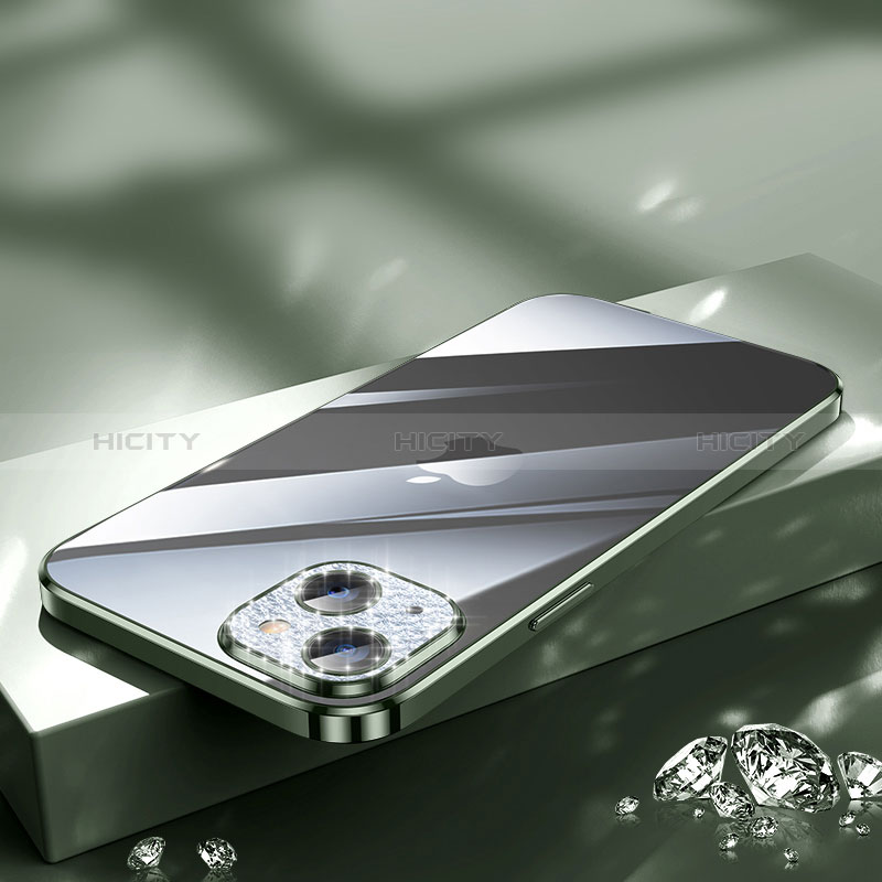 Apple iPhone 14 Plus用極薄ソフトケース シリコンケース 耐衝撃 全面保護 クリア透明 Bling-Bling LD2 アップル グリーン