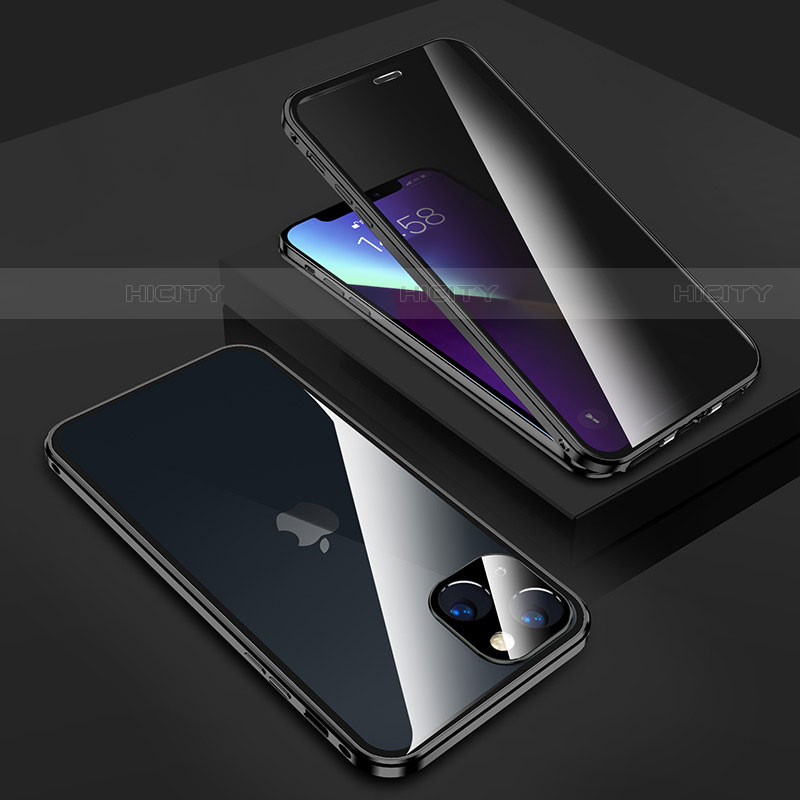 Apple iPhone 14 Plus用ケース 高級感 手触り良い アルミメタル 製の金属製 360度 フルカバーバンパー 鏡面 カバー M02 アップル 