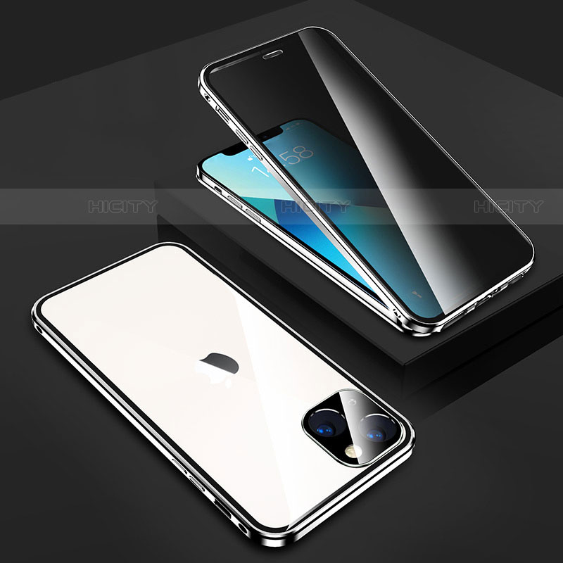 Apple iPhone 14 Plus用ケース 高級感 手触り良い アルミメタル 製の金属製 360度 フルカバーバンパー 鏡面 カバー M02 アップル 