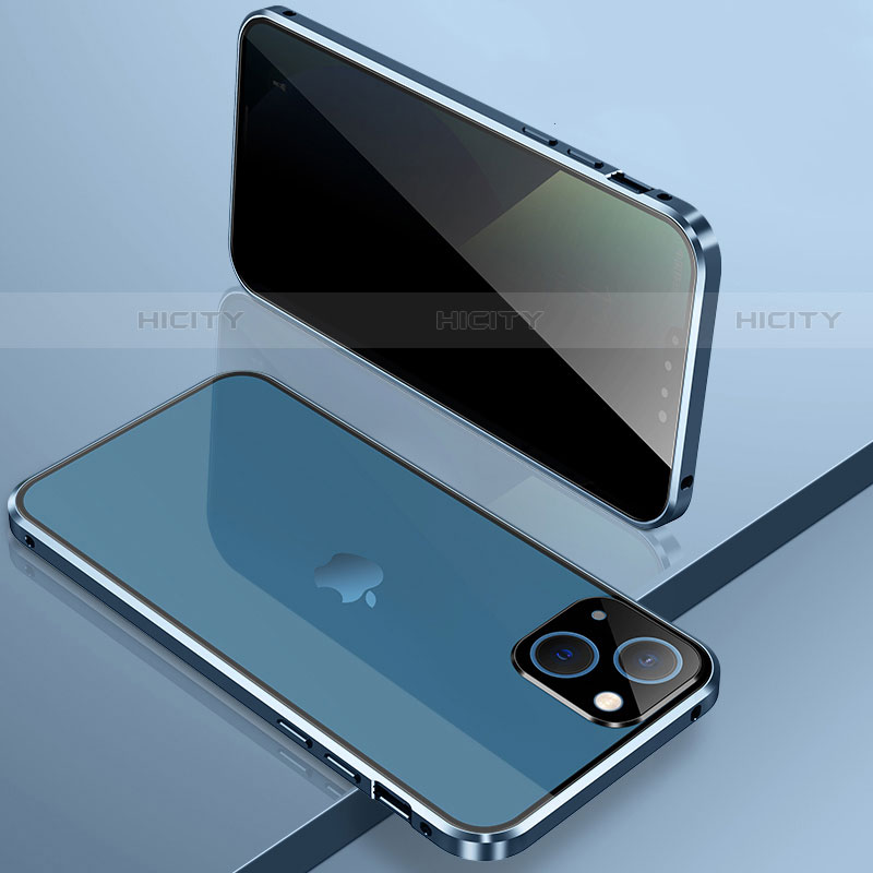 Apple iPhone 14 Plus用ケース 高級感 手触り良い アルミメタル 製の金属製 360度 フルカバーバンパー 鏡面 カバー M03 アップル 