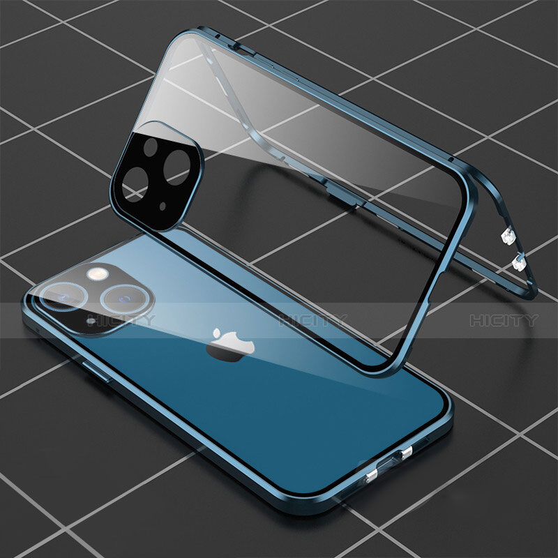 Apple iPhone 14 Plus用ケース 高級感 手触り良い アルミメタル 製の金属製 360度 フルカバーバンパー 鏡面 カバー M04 アップル 