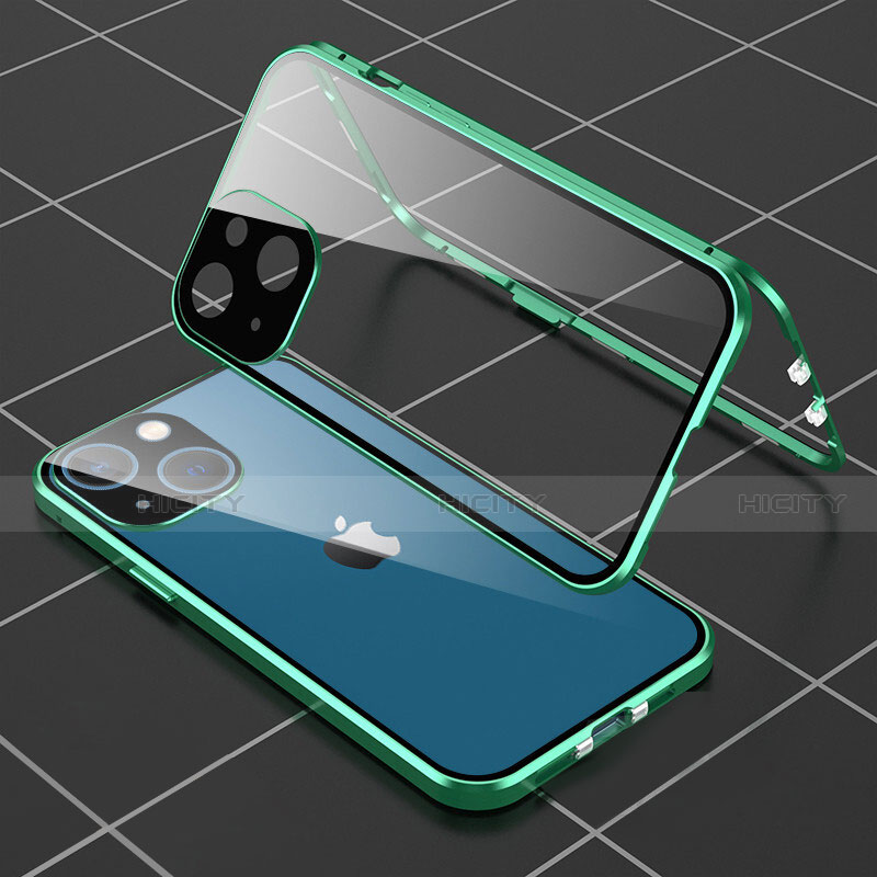 Apple iPhone 14 Plus用ケース 高級感 手触り良い アルミメタル 製の金属製 360度 フルカバーバンパー 鏡面 カバー M04 アップル 