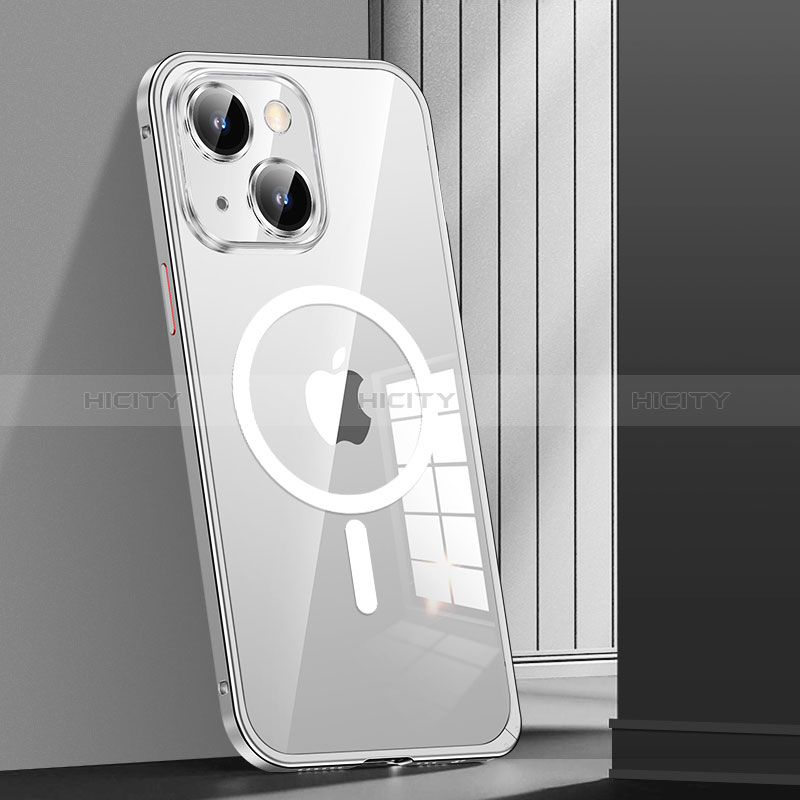 Apple iPhone 14 Plus用ケース 高級感 手触り良い メタル兼プラスチック バンパー Mag-Safe 磁気 Magnetic JL1 アップル 