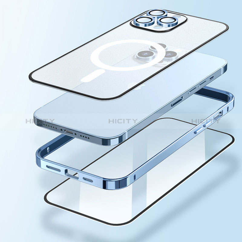 Apple iPhone 14 Plus用ケース 高級感 手触り良い メタル兼プラスチック バンパー Mag-Safe 磁気 Magnetic LF1 アップル 