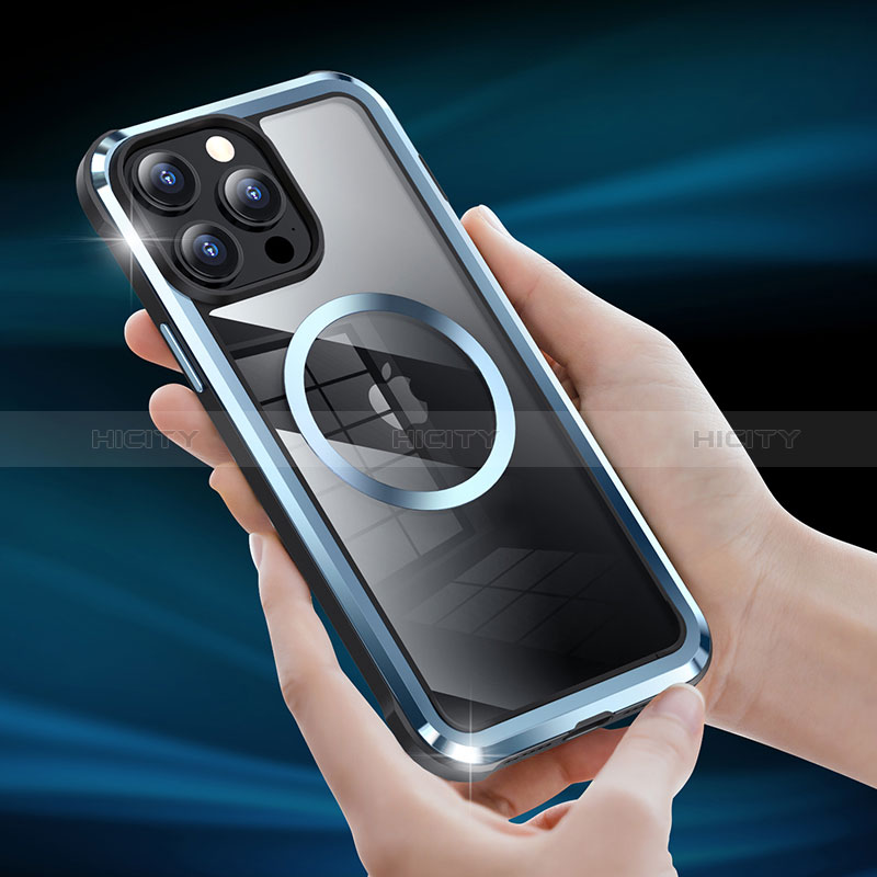 Apple iPhone 14 Plus用ケース 高級感 手触り良い メタル兼プラスチック バンパー Mag-Safe 磁気 Magnetic LF2 アップル 