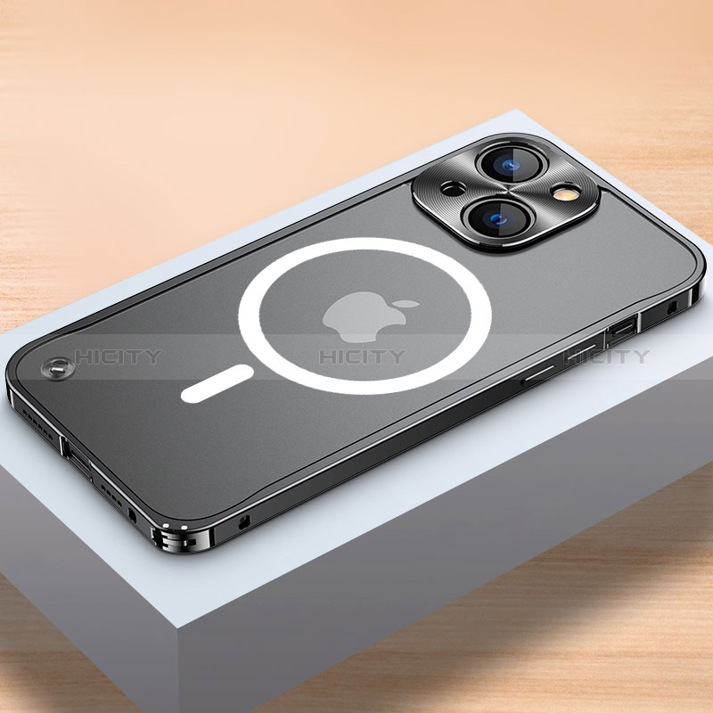 Apple iPhone 14 Plus用ケース 高級感 手触り良い メタル兼プラスチック バンパー Mag-Safe 磁気 Magnetic QC1 アップル 
