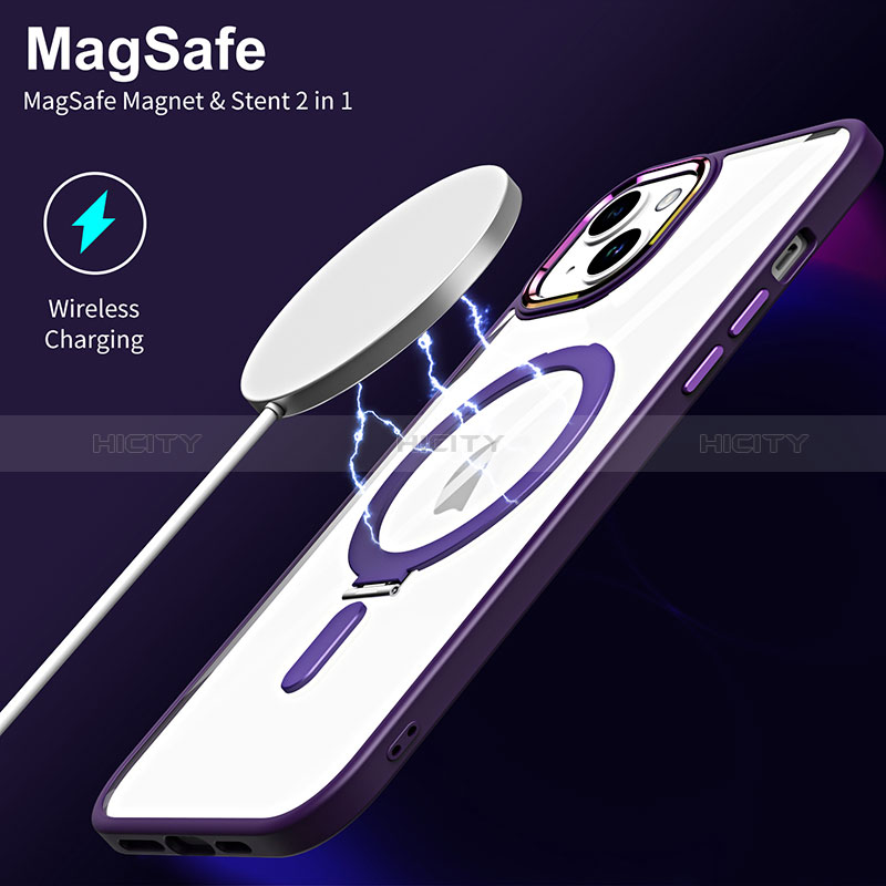 Apple iPhone 14 Plus用極薄ソフトケース シリコンケース 耐衝撃 全面保護 クリア透明 カバー Mag-Safe 磁気 Magnetic SD1 アップル 