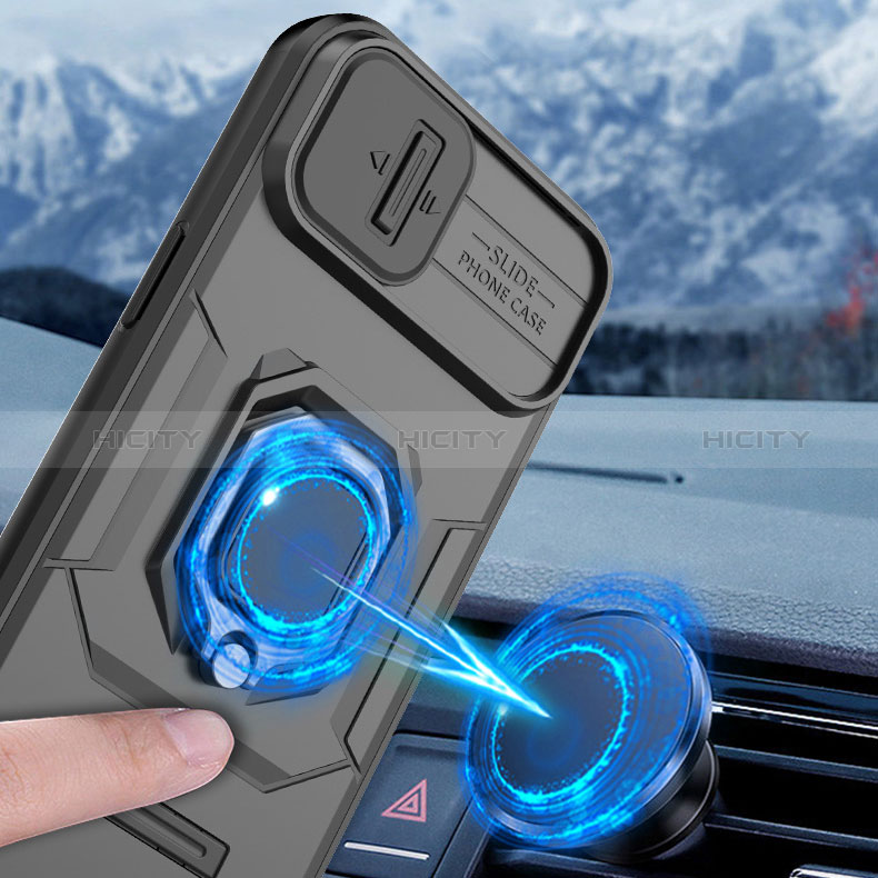 Apple iPhone 14 Plus用ハイブリットバンパーケース プラスチック アンド指輪 マグネット式 KC3 アップル