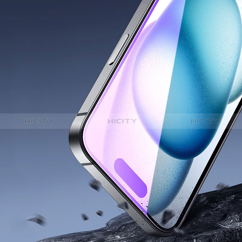 Apple iPhone 14 Plus用強化ガラス フル液晶保護フィルム アンチグレア ブルーライト U01 アップル ブラック