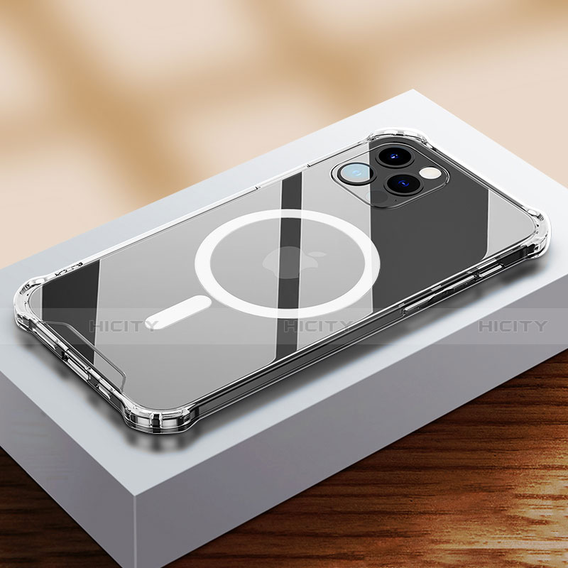 Apple iPhone 14 Pro用極薄ソフトケース シリコンケース 耐衝撃 全面保護 クリア透明 カバー Mag-Safe 磁気 Magnetic アップル クリア