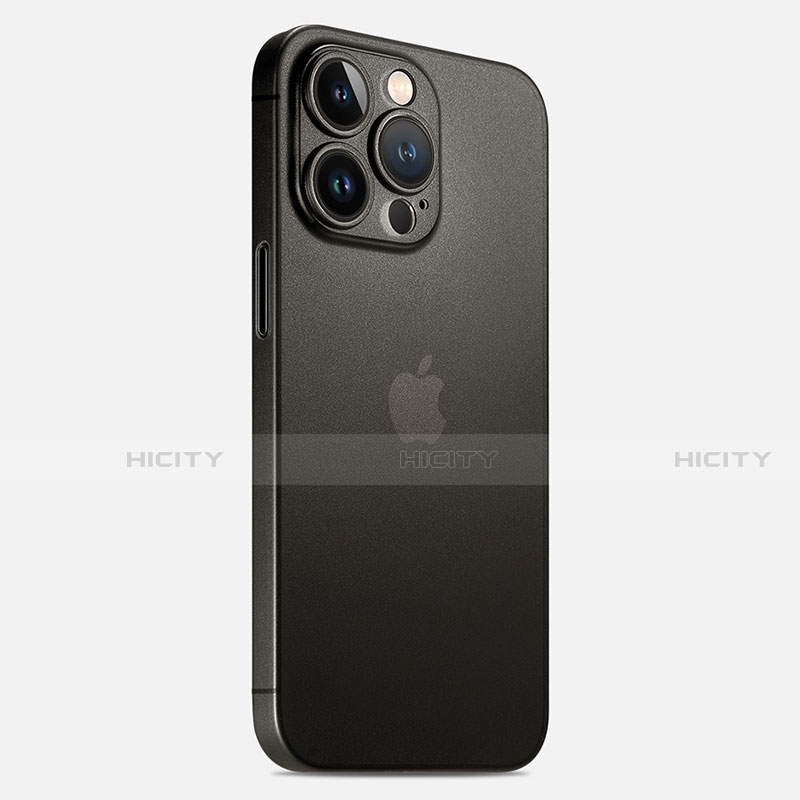 Apple iPhone 14 Pro用極薄ケース クリア透明 プラスチック 質感もマットU02 アップル ブラック