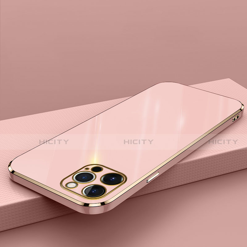 Apple iPhone 14 Pro用極薄ソフトケース シリコンケース 耐衝撃 全面保護 S04 アップル ローズゴールド