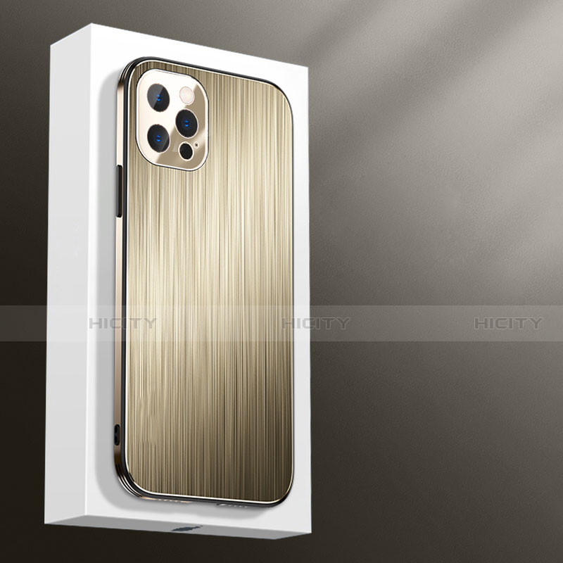 Apple iPhone 14 Pro用ケース 高級感 手触り良い アルミメタル 製の金属製 カバー M01 アップル ゴールド