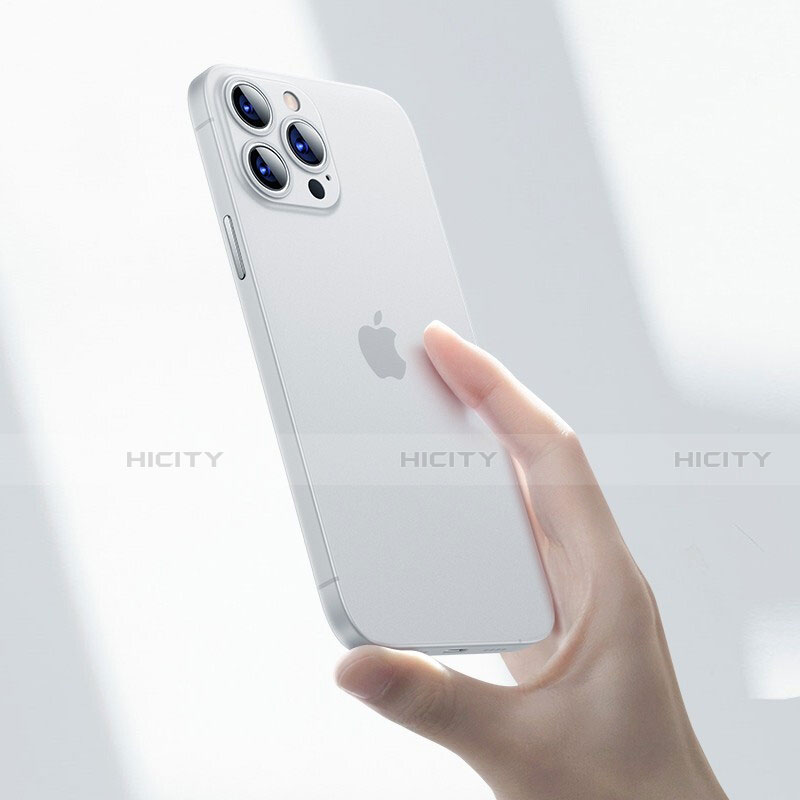 Apple iPhone 14 Pro用極薄ケース クリア透明 プラスチック 質感もマットU06 アップル ホワイト
