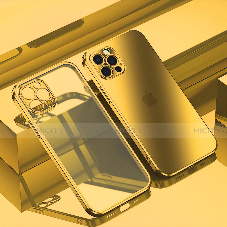 Apple iPhone 14 Pro用極薄ソフトケース シリコンケース 耐衝撃 全面保護 クリア透明 H11 アップル ゴールド