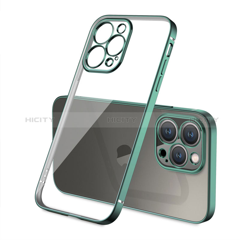 Apple iPhone 14 Pro用極薄ソフトケース シリコンケース 耐衝撃 全面保護 クリア透明 H05 アップル グリーン