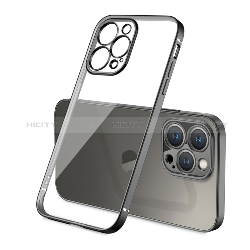 Apple iPhone 14 Pro用極薄ソフトケース シリコンケース 耐衝撃 全面保護 クリア透明 H05 アップル ブラック