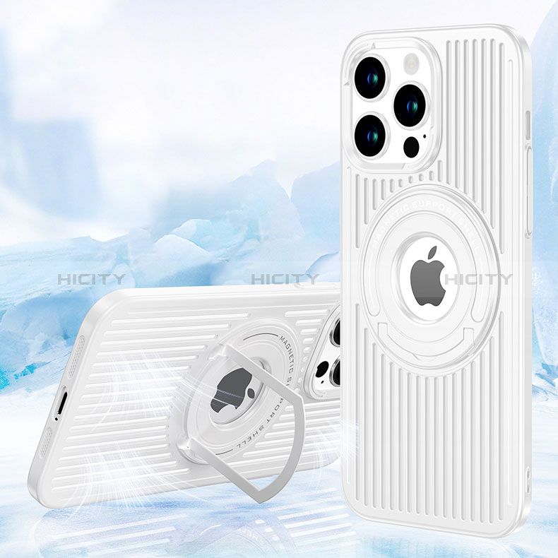 Apple iPhone 14 Pro用極薄ソフトケース シリコンケース 耐衝撃 全面保護 Mag-Safe 磁気 Magnetic AC1 アップル ホワイト