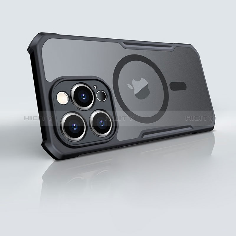 Apple iPhone 14 Pro用極薄ソフトケース シリコンケース 耐衝撃 全面保護 クリア透明 カバー Mag-Safe 磁気 Magnetic XD6 アップル ブラック