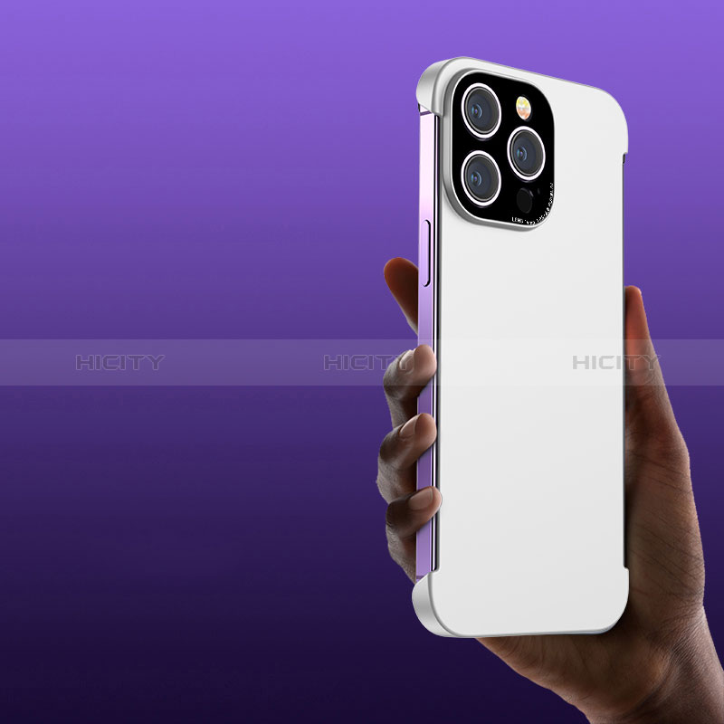Apple iPhone 14 Pro用ハードケース プラスチック 質感もマット フレームレス カバー T01 アップル ホワイト