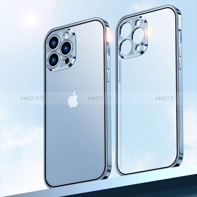 Apple iPhone 14 Pro用ケース 高級感 手触り良い アルミメタル 製の金属製 360度 フルカバーバンパー 鏡面 カバー M01 アップル 