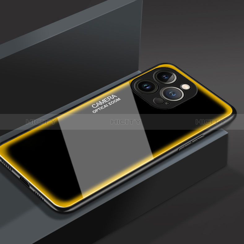 Apple iPhone 14 Pro用ハイブリットバンパーケース プラスチック 鏡面 カバー M01 アップル 
