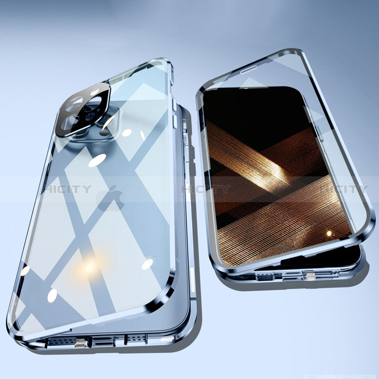 Apple iPhone 14 Pro用ケース 高級感 手触り良い アルミメタル 製の金属製 360度 フルカバーバンパー 鏡面 カバー M05 アップル 