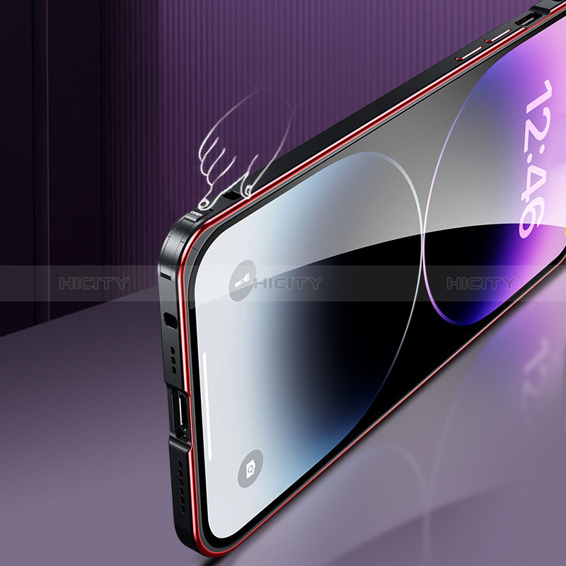 Apple iPhone 14 Pro用ケース 高級感 手触り良い メタル兼プラスチック バンパー Mag-Safe 磁気 Magnetic JL2 アップル