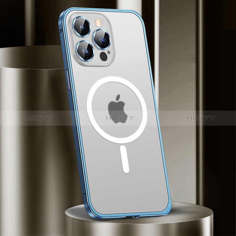 Apple iPhone 14 Pro用ケース 高級感 手触り良い メタル兼プラスチック バンパー Mag-Safe 磁気 Magnetic JL2 アップル