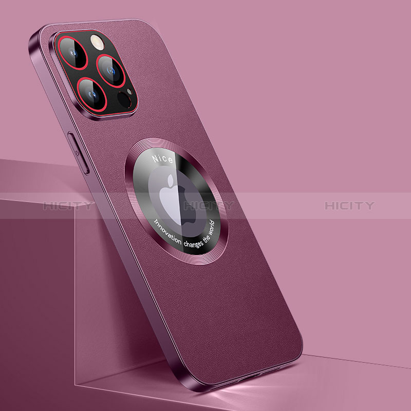 Apple iPhone 14 Pro用ケース 高級感 手触り良いレザー柄 Mag-Safe 磁気 Magnetic QC1 アップル