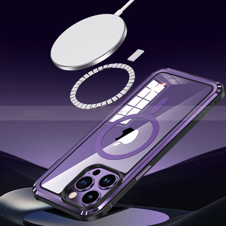 Apple iPhone 14 Pro用ケース 高級感 手触り良い アルミメタル 製の金属製 兼シリコン カバー Mag-Safe 磁気 Magnetic QC1 アップル 