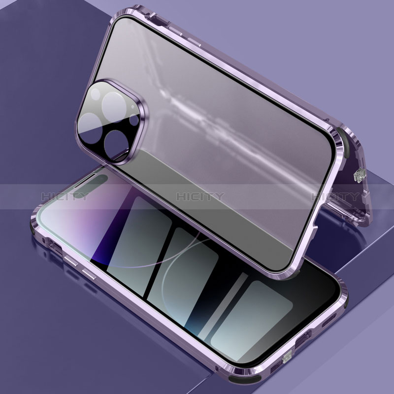 Apple iPhone 14 Pro用ケース 高級感 手触り良い アルミメタル 製の金属製 360度 フルカバーバンパー 鏡面 カバー LK3 アップル 