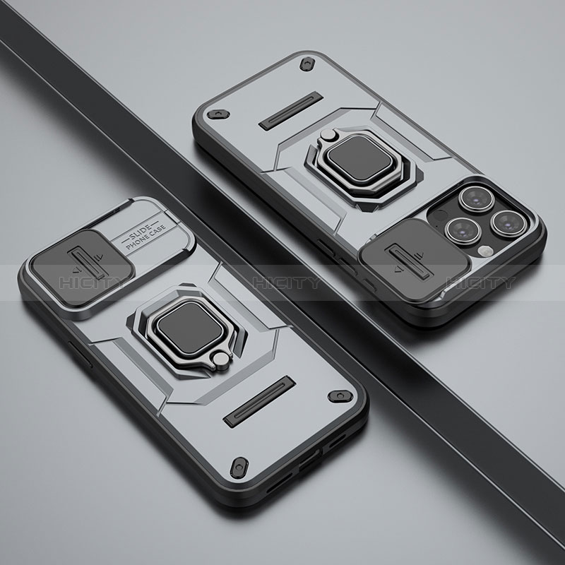 Apple iPhone 14 Pro用ハイブリットバンパーケース プラスチック アンド指輪 マグネット式 KC4 アップル 
