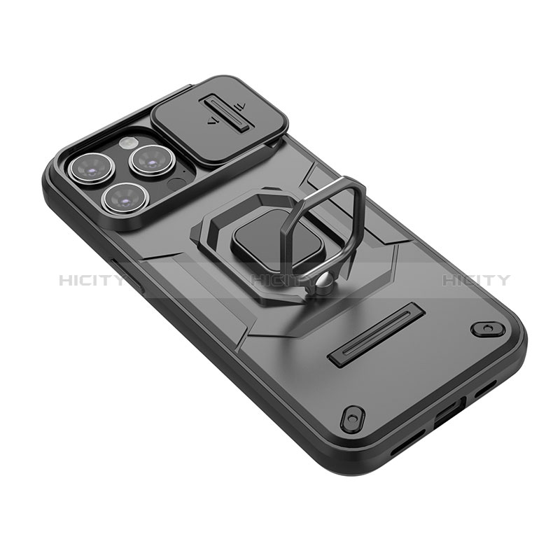 Apple iPhone 14 Pro用ハイブリットバンパーケース プラスチック アンド指輪 マグネット式 KC4 アップル 