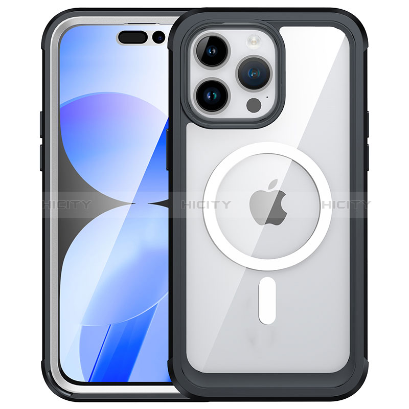 Apple iPhone 14 Pro用360度 フルカバー ハイブリットバンパーケース クリア透明 プラスチック カバー 360度 Mag-Safe 磁気 Magnetic AC1 アップル 