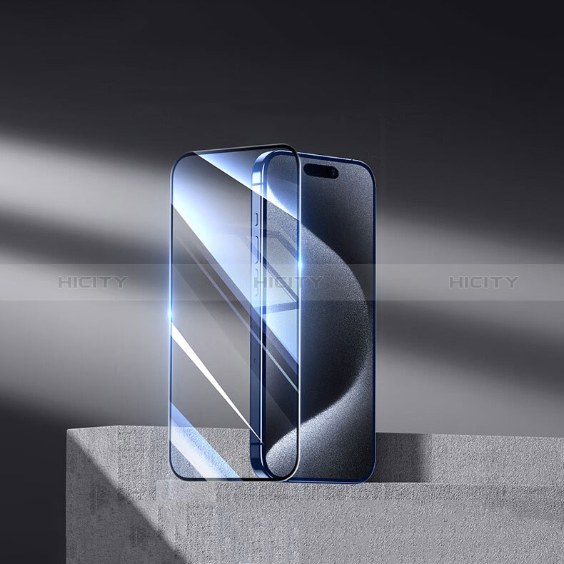 Apple iPhone 14 Pro用強化ガラス フル液晶保護フィルム U06 アップル ブラック